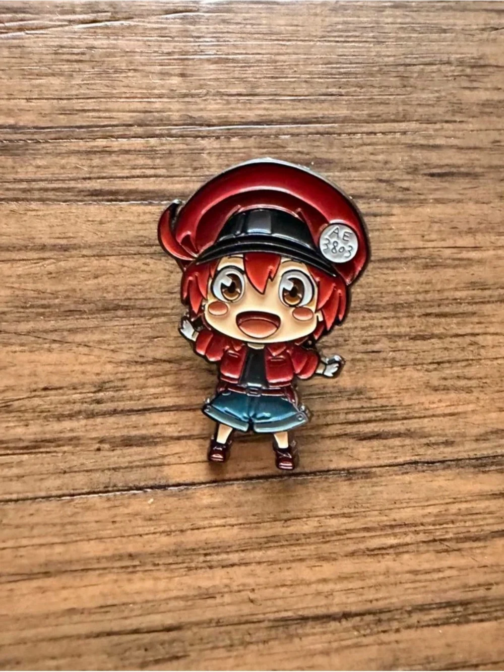 Cells At Work! Chibi red blood cell enamel Pin